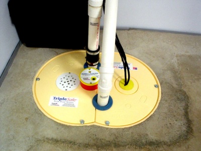 Sump Pump install by Drain Edge Rooter - TripleSafe Sump Pump System